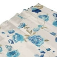 thumbnail image 4 of Shower Curtain, Blue Rose Flowers Waterproof Fabric Plastic Shower Curtain, Drying Fast Bathroom Curtain with 9 Buttonholes, Ruffle Shower Curtain 60x72in, 4 of 8