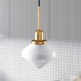 thumbnail image 1 of Henn & Hart PD0613 Zariza Brass & White Milk Glass Pendant, 1 of 3