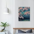 thumbnail image 4 of Creowell  Cherry Blossom Moon Lake Landscape Framed Canvas Wall Art - Japanese Aesthetics Floral Art Print for Living Room, Bedroom, Kitchen and Office Decor 16x20 in, 4 of 5