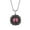 Red no chain, variant on Men's Stainless Steel Personality Retro Flower Pattern Round Demon Devil's Eye Yellow Gemstone Pendant Necklace, Hip Hop Punk Free Chain