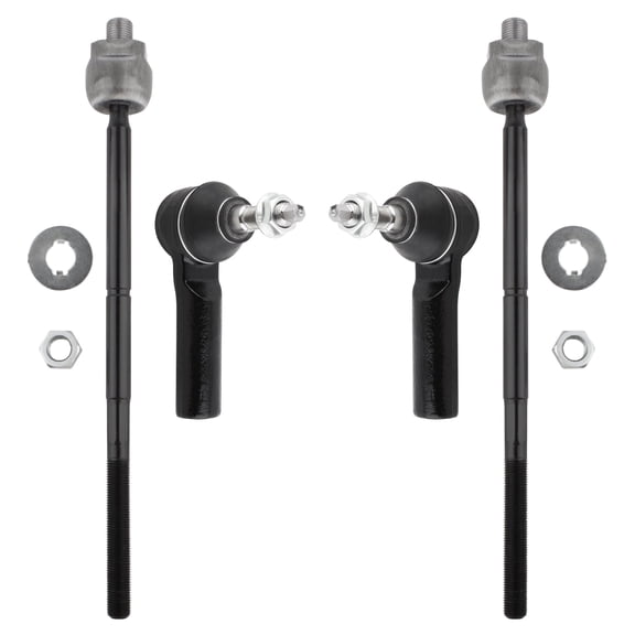 BOXI 4pcs Front Inner and Outer Tie Rod for Ford Mustang 2005 2006 2007 2008 2009 2010 Convertible Coupe 2-Door | EV80804 ES80805