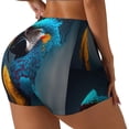 thumbnail image 1 of Balery Modern Style Blue Parrot Pantalones cortos de entrenamiento estampados para mujer, sin costuras, ajustados, para gimnasio, yoga, correr, deportes, ejercicio activo, fitness.-Medium, 1 of 8