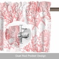 thumbnail image 6 of Pink Coral Kitchen Curtain Valances for Windows Farmhouse Short Curtains, Coastal Nautical Ocean Starfish Conch Rod Pocket Valance Curtain for Bedroom Cafe Living Room 42"x12", 6 of 8