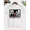 thumbnail image 3 of Scary Pattern Graphic Print Men's Creative Top, Casual Short Sleeve Crew Neck T-shirt, Men's Clothing For Summer Outdoor, 3 of 5