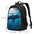 thumbnail image 4 of Yiaed Ocean Dolphin Fish School Print Laptop Backpack,Business Travel Durable Laptops Backpack with USB Charging Port,Water Resistant College Computer Bag, 4 of 5