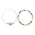 thumbnail image 1 of Visland 2 Pcs Beach Bead Anklet Colorful Rainbow Color Turtle Pendant Bohemian Style Stackable Beaded Anklets Summer Vacation Jewelry, 1 of 7