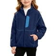 thumbnail image 2 of BLVB Girls Boys Fleece Jacket Kids Fleece Zipper Coat Soft Fall Winter Warm Outerwear with Pockets 3-15Y(Blue,3-4 Years), 2 of 9