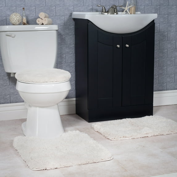 Somerset Home 3 Piece Super Plush Non-Slip Bath Rug Set - Ivory