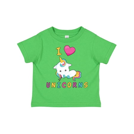 

Inktastic I Love Unicorns Boys or Girls Toddler T-Shirt