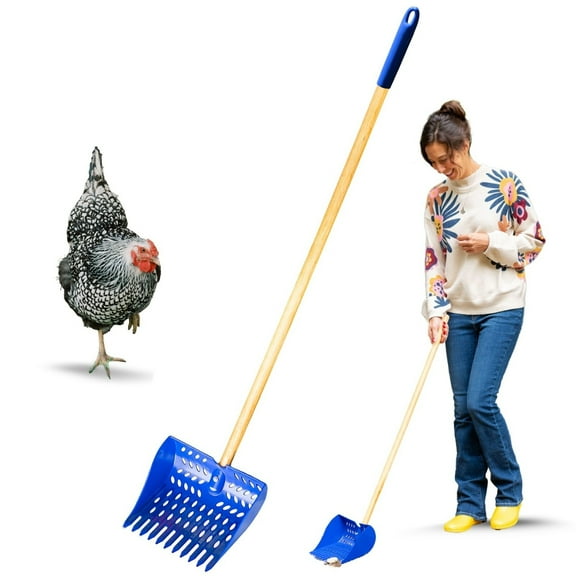 The Coop Scoop® 2-In-1 Chicken Poop Scooper & Rake – Durable Sand Sifting Shovel