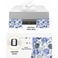 thumbnail image 3 of Blue Ombre Spring Floral Bed Skirt King Size 16 Inch Drop, Wrap Around Bed Skirts, Summer Botanical Flowers Elastic Bedskirt Pleated Bed Frame Cover Luxurious Dust Ruffle for King Bed, 3 of 6