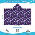 thumbnail image 2 of Blue Cartoon Unicorn Moon Cloud Star Pattern Hooded Bath Towel，60"x35" for Ages 3 To 12 Kids, Quick Dry Lightweight Soft Microfiber Hood Beach Towel Cover Up for Kids, 2 of 7