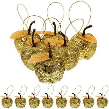 BESTONZON 20Pcs Golden Christmas Ornament Hanging Decorations for Tree Mantel and Wall Holiday Decor