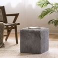 thumbnail image 2 of Furvclv Square Pouf Footstool Ottoman, Knit Bean Bag Floor Chair, Small Furniture, Cotton Handmade Knitted Footstool For Living Room, Bedroom, Kids Room, 2 of 9