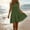 Army Green, variant on Women's Collared Sleeveless Tiered Mini Dress, Button-Front Linen-Blend Dress, Layered Design Casual Summer Sundress Gray S