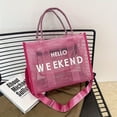 thumbnail image 1 of Large Capacity Transparent Tote Bag, Simple Letter Print Shoulder Bag, All-Match Bag, 1 of 5