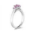 thumbnail image 2 of SZUL Women's 3 Stone Pink Topaz Ring 14K White Gold, 2 of 3