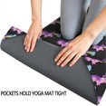 thumbnail image 3 of Black Cartoon Unicorn Rainbow Pattern Hot Yoga Mat Towel Non Slip for Hot Yoga - Quick-Drying Yoga Mat Cover with 4 Corner Pockets with Travel Bag - Hot Yoga Towel Non Slip 74"x26", 3 of 6