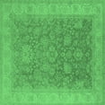 thumbnail image 1 of Ahgly Company Indoor Square Oriental Emerald Green Traditional Area Rugs, 5' Square, 1 of 4