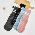 thumbnail image 2 of 5 Pairs Yoga Socks with Grips for Women Non Slip Striped Women's Long Socks for for Pilates, Pure Barre, Ballet, Dance, Barefoot Workout, 2 of 8