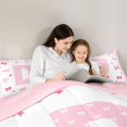 thumbnail image 4 of Manfei Teens Bow Knot D Personalized Initial Full Size Comforter Sets 3 Pieces,Ribbon Bow Cute Princess Bowtie Bedding Sets for Girls Female,Pink Reversible,Super Cozy Room Decor, 4 of 6