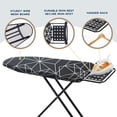 thumbnail image 4 of RAINHOL Ironing Board 43x13, Compact Iron Board Full Size with Heavy Duty Iron Rest, Thick Padded Cover, Adjustable Height, Sturdy Lightweight Steel Legs, Black, 4 of 6