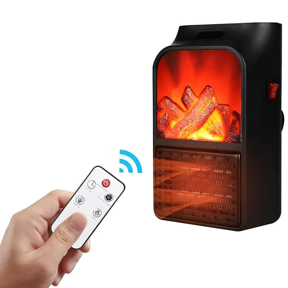 HIBIBUD Portable Electric Heater for Indoor Use 800W Small Space Heater with Ceramic Heating Adjustable Thermostat Wall Electric Heater for Bedroom Bathroom with Remote Control