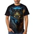 thumbnail image 4 of LAOLIUSN Men's 3D Wolf Graphic T Shirt, All Over Print Short Sleeve Crew Neck Casual Tee, Animal Print Summer Top, S-4XL, 4 of 7