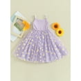thumbnail image 5 of Bagilaanoe Toddler Baby Girl Summer Dress Daisy Print Ruffle Sleeveless A-line Princess Dresses 6M 9M 12M 18M 24M 3T 4T Kid Patchwork Tulle Skirt, 5 of 9