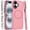 Pink, variant on For Apple iPhone 16 (6.1") Matte Skin Hybrid TPU with Magnetic Circle MagSafe Compatible, Military Grade Shockproof Slim Fit Cover ,Xpm Phone Case [ Purple ]