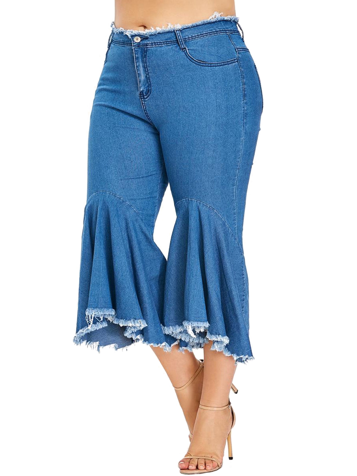 womens plus size bell bottom jeans