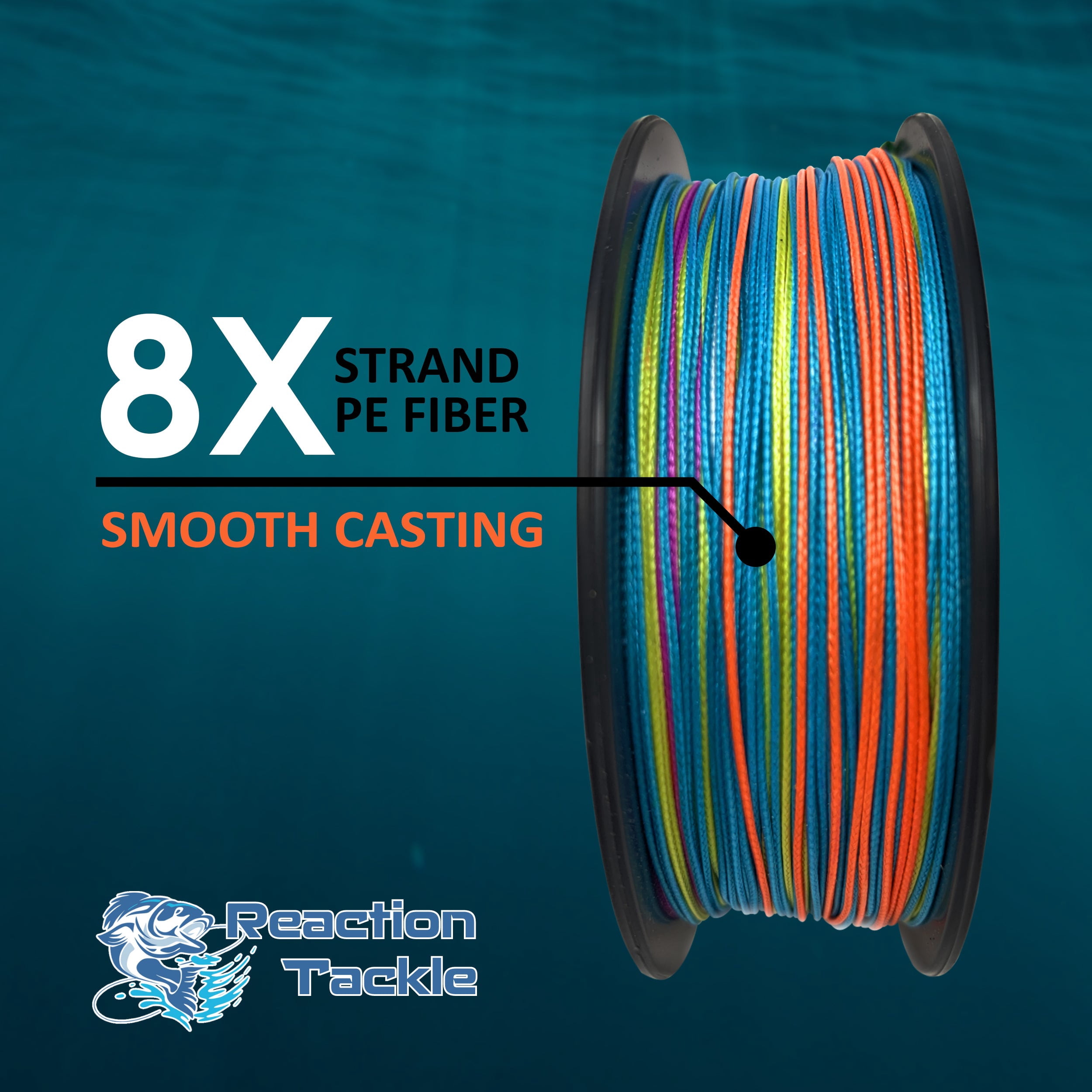 Reaction Tackle Lead Core, Metered Trolling Braided Line Multi-Color - 18LB / 100yds