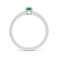 thumbnail image 2 of Angara Natural 0.24 Ct. Emerald with Diamond Classic Ring in 14K White Gold for Women (Ring Size: 3), 2 of 8
