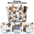 thumbnail image 2 of Tote Bag for Women - Cute Doberman and Dog Footprint Shoulder Bag - Large Utility Work Duffle Bag with Zipper Handbag for Travel, Work, Sprots, 2 of 5