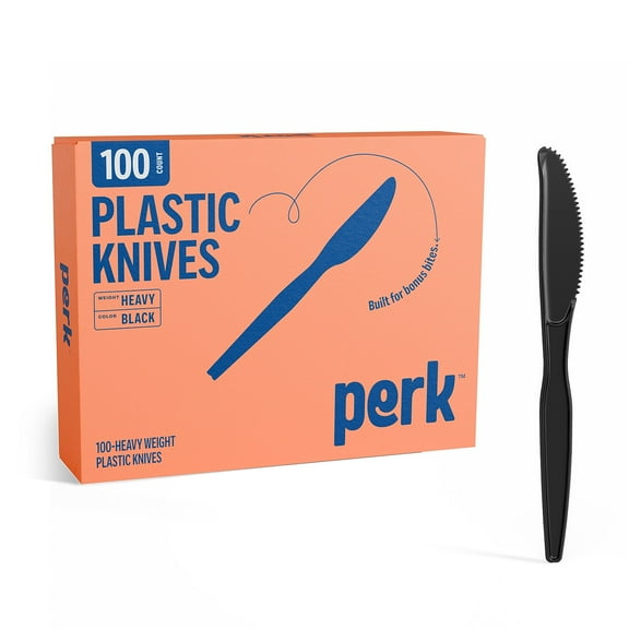 Staples Perk Plastic Knife Heavy-Weight Black PK56393
