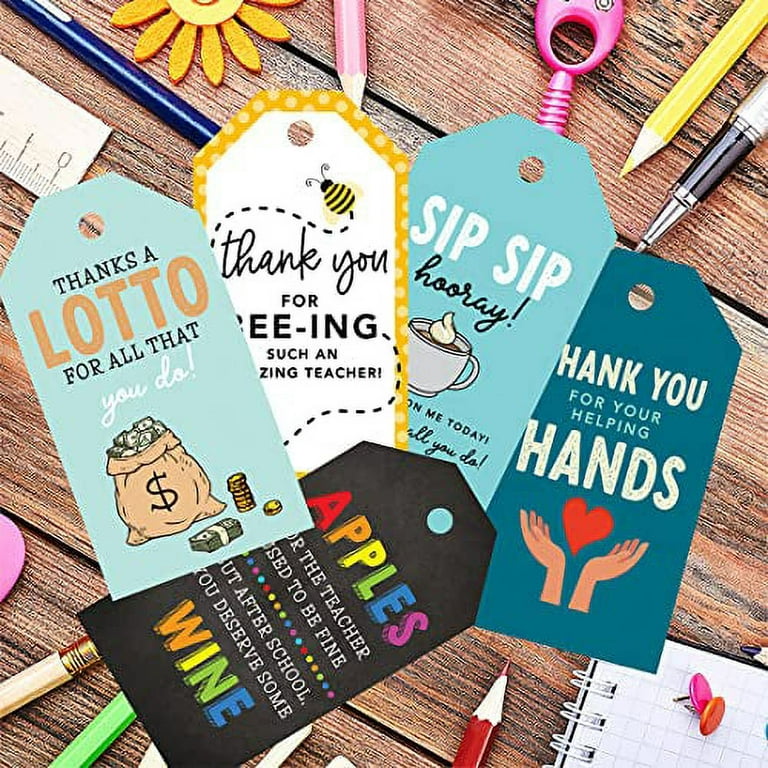 Andaz Press Personalized 20-Pack Teacher Appreciation Classic Gift Tags with String Teacher Appreciation Tags Back to School Gift Tags for Teacher