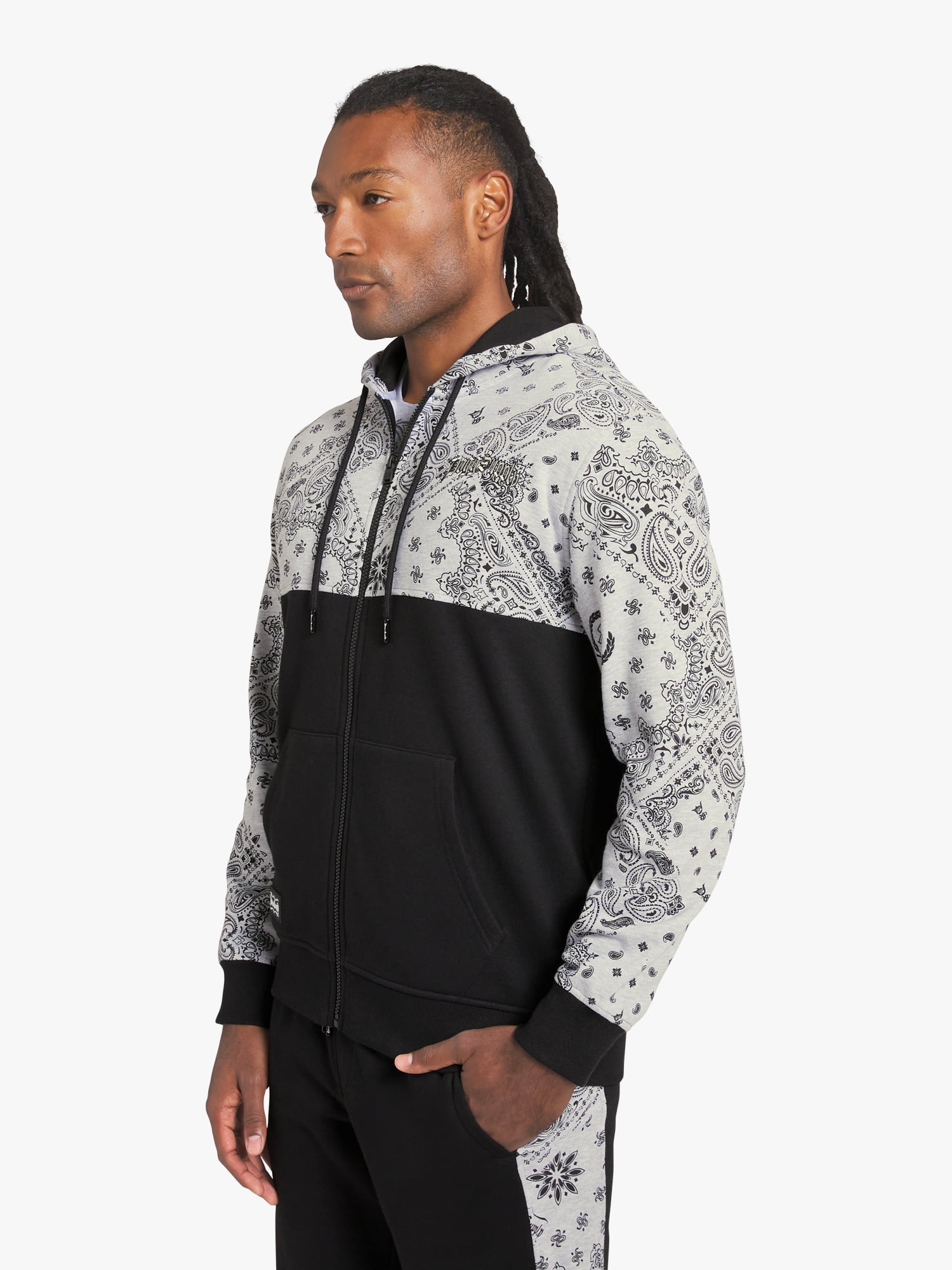 Dogg Supply by Snoop Dogg All-Gender Men's and Women's Bandana Print Zip Front Hoodie, Sizes XS-3XL