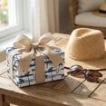 thumbnail image 5 of Blue Ocean Wrapping Paper - Navy Blue Gift Wrap with Coastal Palm Tree and Beach Design for Summer, Birthday, Baby Shower, Father's Day - 28×40 Inches, 4 Jumbo Folded Sheets, 5 of 7