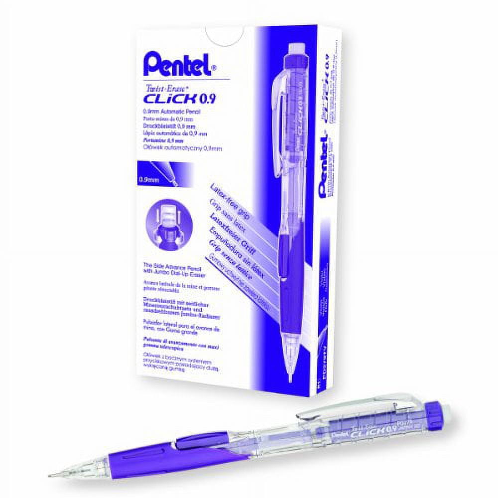 Pentel 2003568 0.9 mm Twist-Erase Click Mechanical Pencil, Violet Grip - Pack of 12