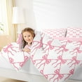thumbnail image 4 of Feelyou Kawaii Bow-tie Kids Bedding Comforter Set, Cute Pink Bowknot Ribbon Twin Comforter Sets, Dreamy Princess Style Reversible Bedding Set, Super Cozy Room Decor, 2-Piece, 4 of 8