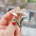 thumbnail image 3 of Grofry Women Brooch Flower Ladybug Shape Rhinestone Decor Anti-slip Wear-resistant Suit Coat Collar Hat Scarf Decoration Clothes Pin Prom Party Garment Jewelry, 3 of 7