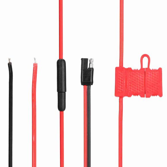 M Buder Cable de Alimentación HKN4137A para Radio Móvil Motorola con Hebilla, Accesorios Electrónicos Negro y Rojo