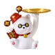 thumbnail image 1 of Bonita estatua de gato de la suerte, figura de resina novedosa, bandeja decorativa para guardar llaves, joyería Blanco, 1 of 9