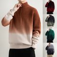 thumbnail image 5 of Atogsazn Men's Knitted Cotton Sweater Casual 1/4 Zip Long Sleeve Pullover Sweaters Winter Warm Tops Blouse Outerwear 06-Red M Fashion, 5 of 5