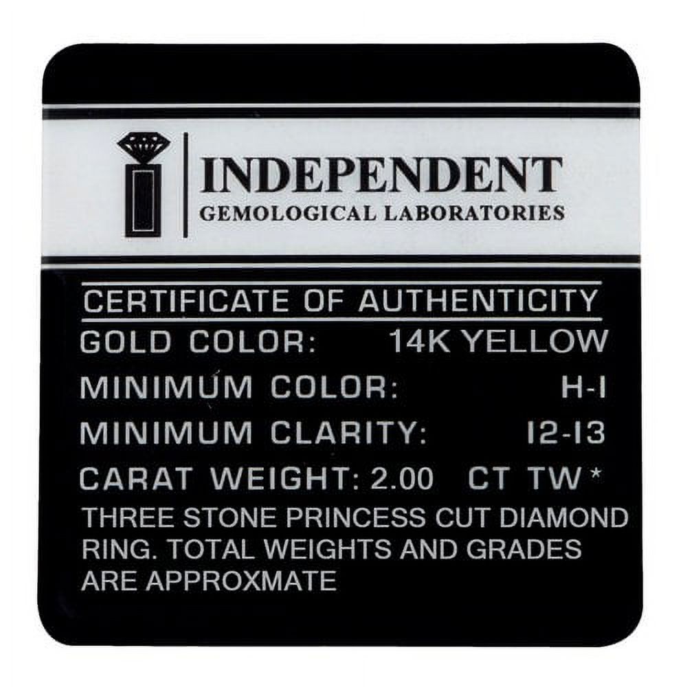 2 Carat T.w. Princess White Diamond 14kt