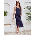 thumbnail image 2 of Yesfashion Women Butterluxe Sleeveless Tank Maternity Dress Split Ruched Pregnancy Square Neck Bodycon Casual Baby Shower, 2 of 7