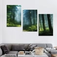 thumbnail image 4 of ONETECH  Green Forest Canvas Wall Art Living Room Wall Decor Large Nature Pictures Canvas Artwork Contemporary Wall Art Modern Landscape Pine Trees 12''x16''X3 Panels, 4 of 4