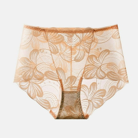 Up to 60% OFF  Lace Panties  Mid-Rise  Fashion  Sexy  Women s  Seamless  Comfortable  Soft Fabric  Underwear  Daily Wear  Sleepwear  Plus Size Top for Women | Beige XXL  Sopatenor