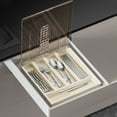 thumbnail image 4 of Modular Cutlery Tray with Lid - Compartmentalized Outdoor/Indoor Utensil Storage Box, Raised Partitions (33x28x4.8cm), 4 of 6
