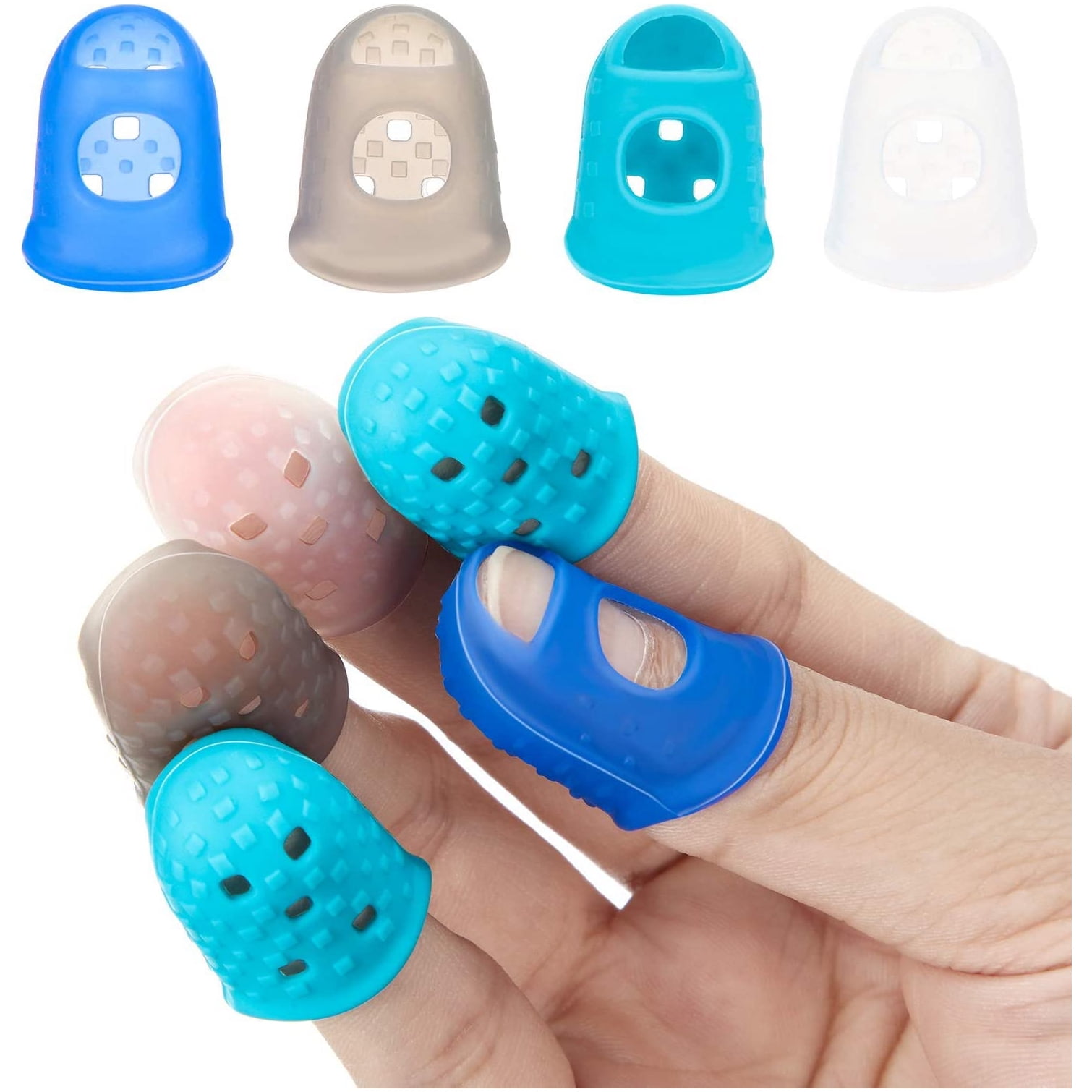 36 Pieces Rubber Fingers Tips Guard with 3 Sizes Finger Protector Covers Caps for Paperwork